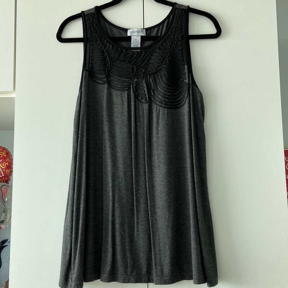 CARMEN - Gray with Black design mesh. Excellent pre-owned condition. Size M